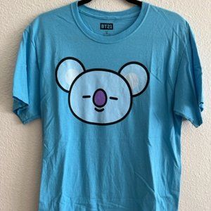 BT21 Koya Oversized Blue T-Shirt with Design - Medium